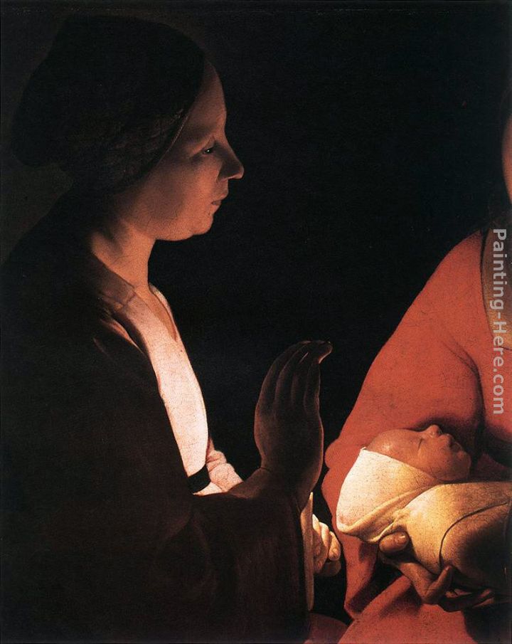 The Newborn - detail painting - Georges de La Tour The Newborn - detail art painting